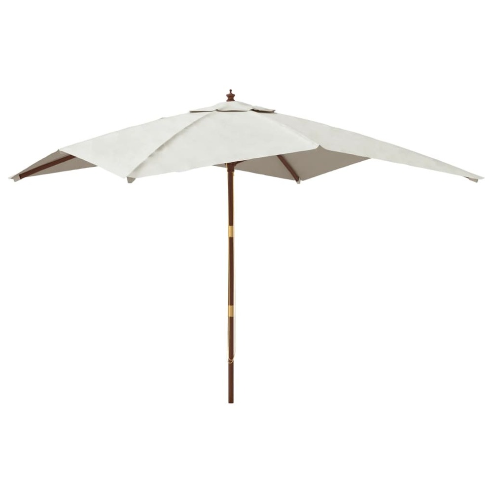 Parasol de jardin avec mât en bois 300 x 300 x 273 cm sable