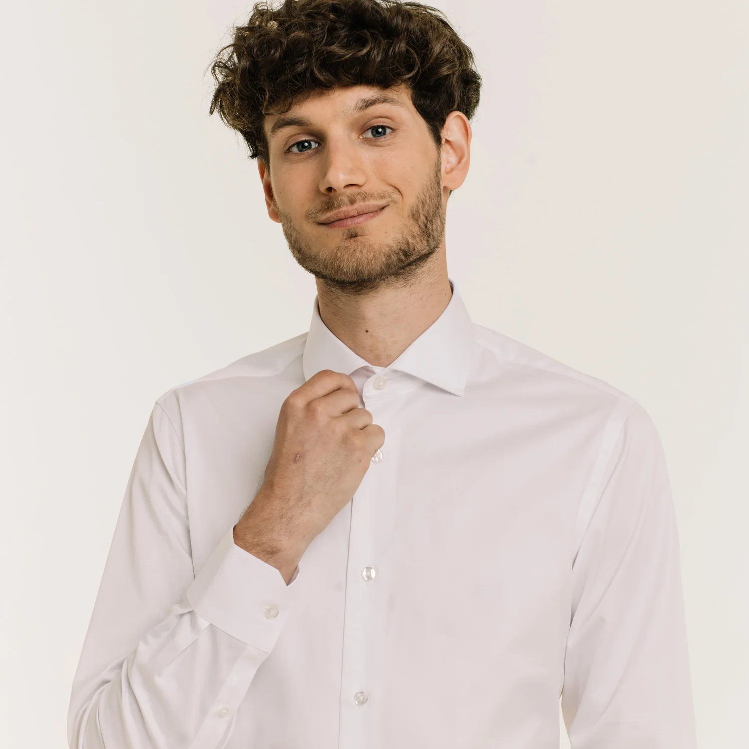 White double-twisted twill shirt
