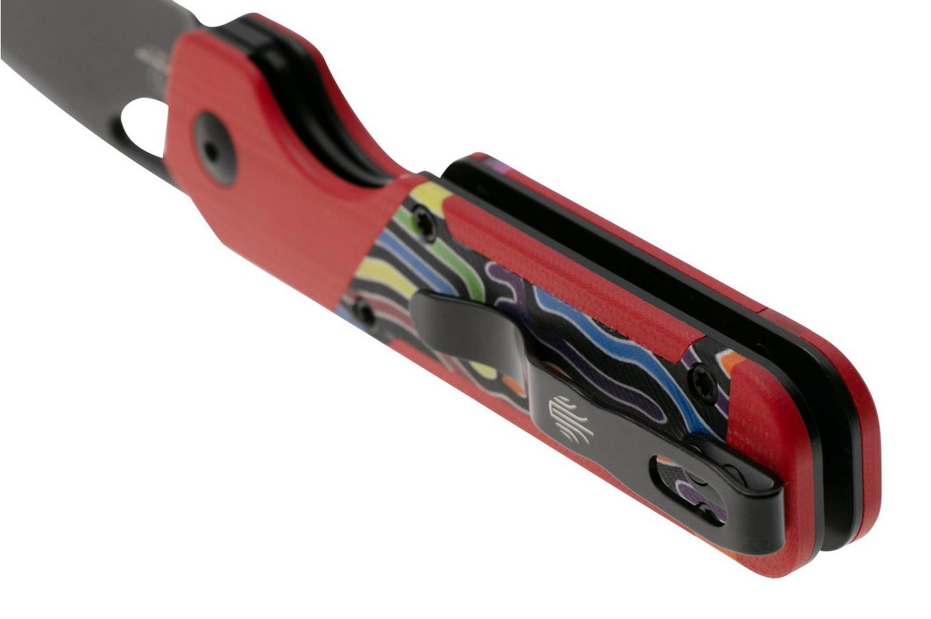 Kizer Vanguard Mini Militaw V3634SA2 Liner Lock, Black Nitro-V, Red G10, Multi-Colored G10 Inlay, zakmes, Jonathan Styles design