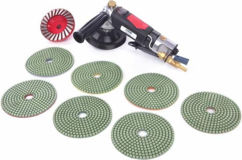 HBM - 125 mm - Natte Schuur en Polijstmachine - 6000 O/min - 6 Bar