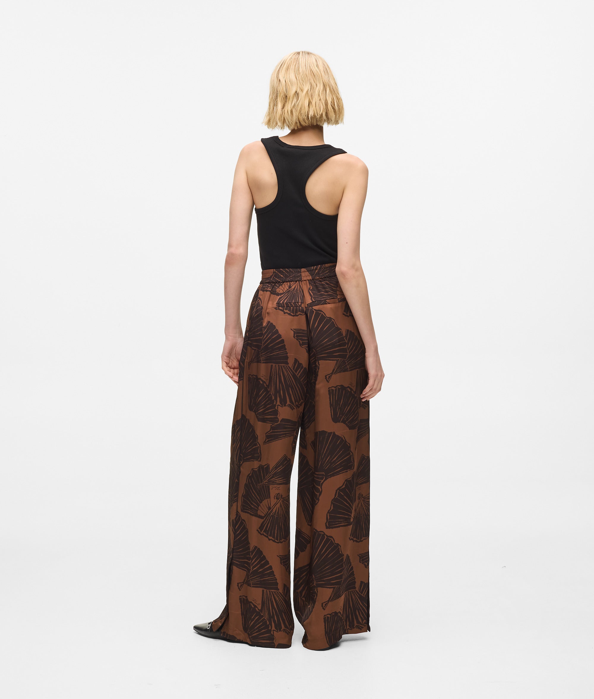 Broek met waaierprint