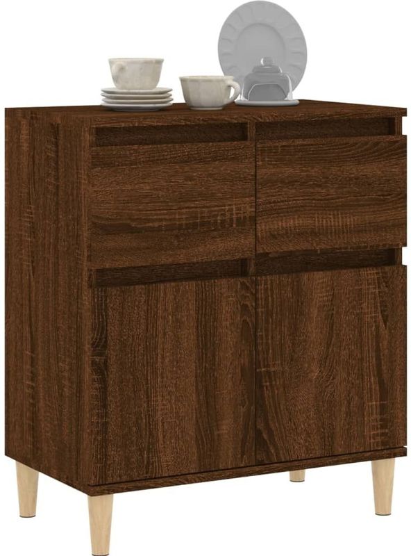 vidaXL - Dressoir - Bruin - Bewerkte Hout - 2 Lades 2 Vakken