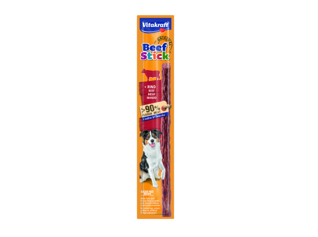 SNACKS PARA CÃO BEEF STICK VITAKRAFT COM VACA 1 UNIDADE