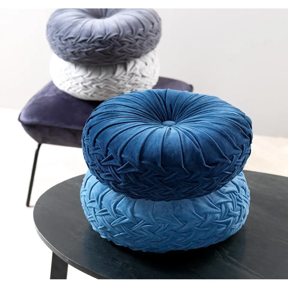 Sierkussen Kaja - Insignia Blue - Ø40 cm