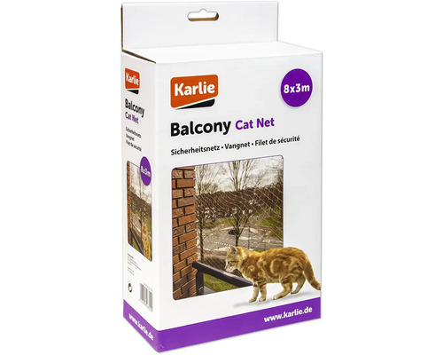 Kattenveiligheidsnet Karlie Balkon 8 x 3 m, transparant, maaswijdte 3 x 3 cm