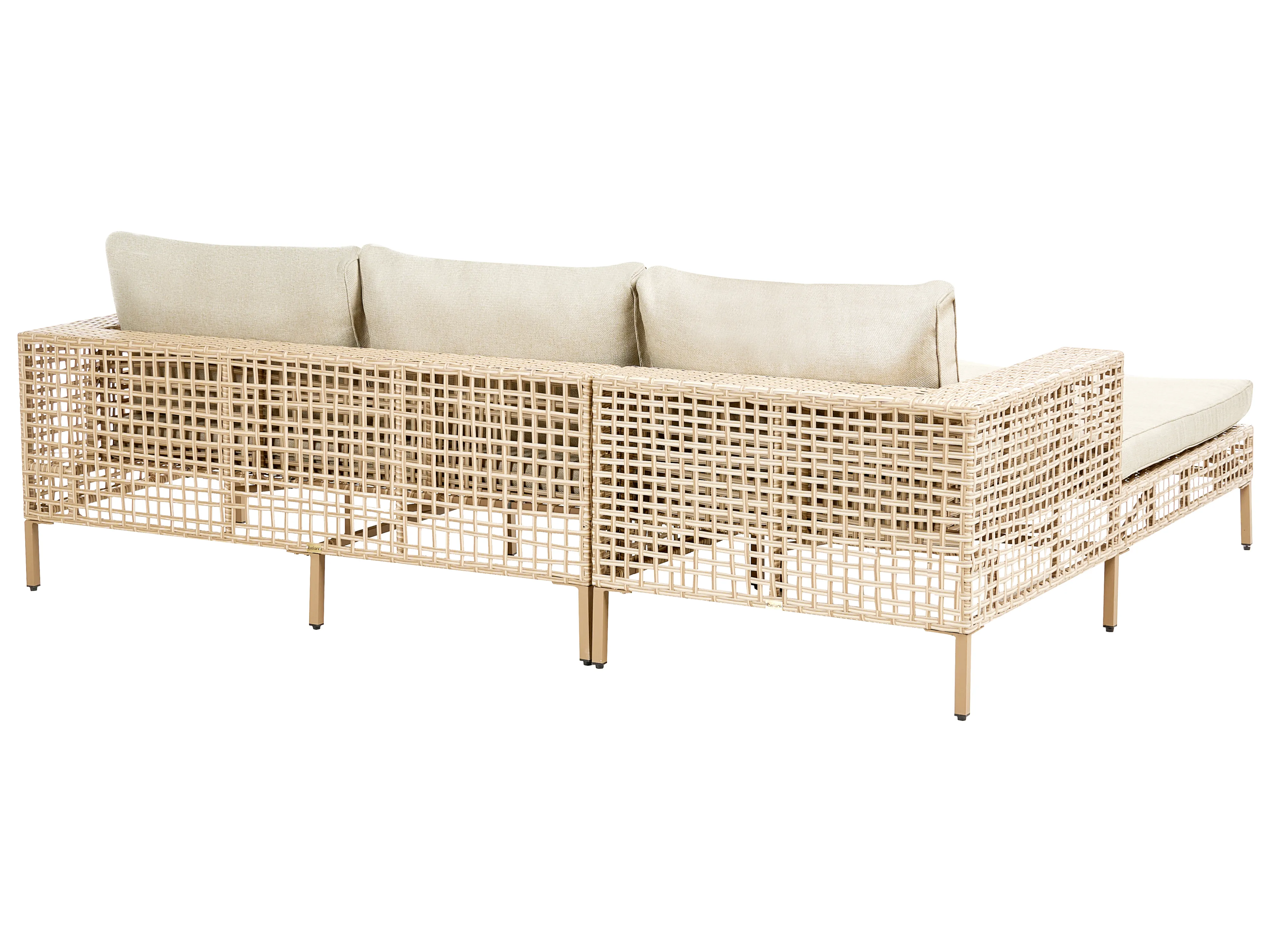 Loungeset met tafel 4-zits CALASETTA rechtszijdig PE rotan Beige