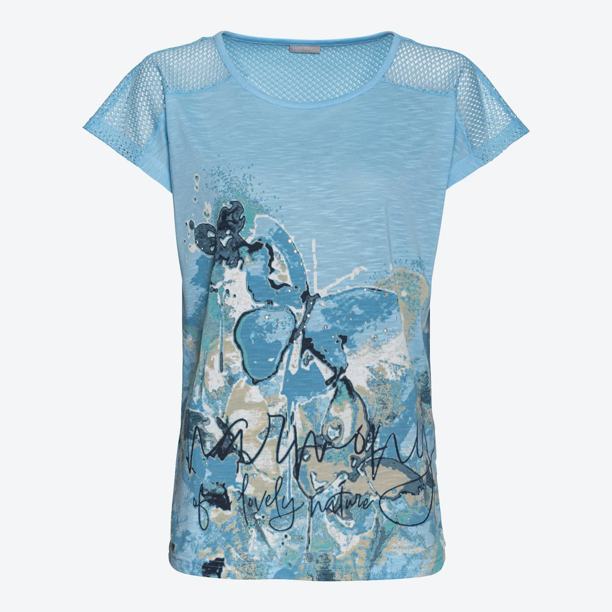 Damen-T-Shirt mit Spitzeneinsatz