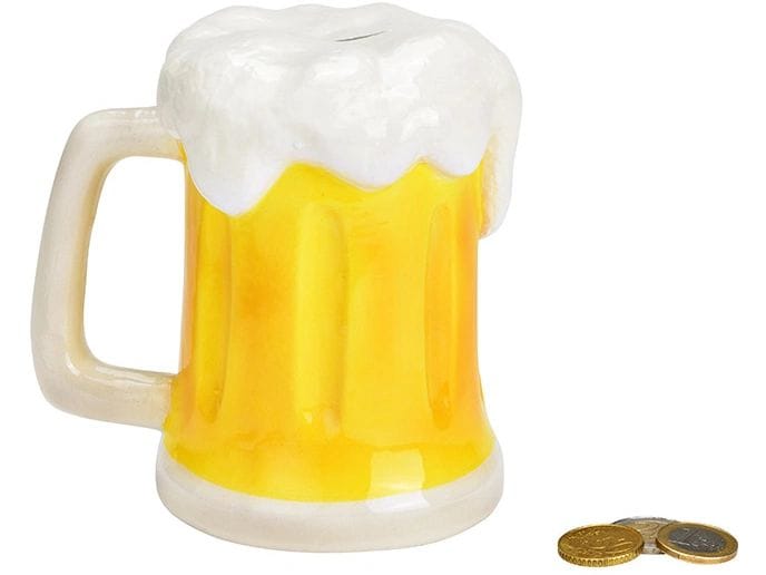 G. Wurm Spardose Bier 14 x 14 x 11 cm Sparkasse zum Aufbewahren von Geld