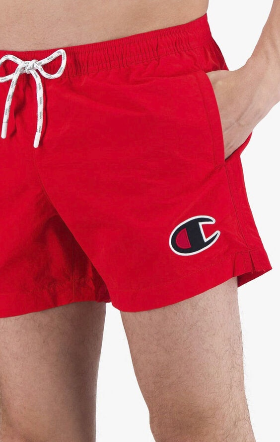 Champion Satin C Logo badeshorts Rød
