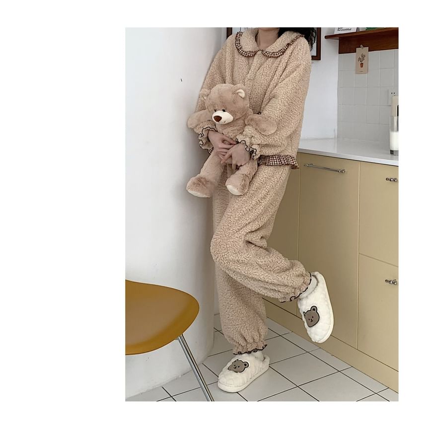 Honkizz - Fleece pantoffels met berenprint