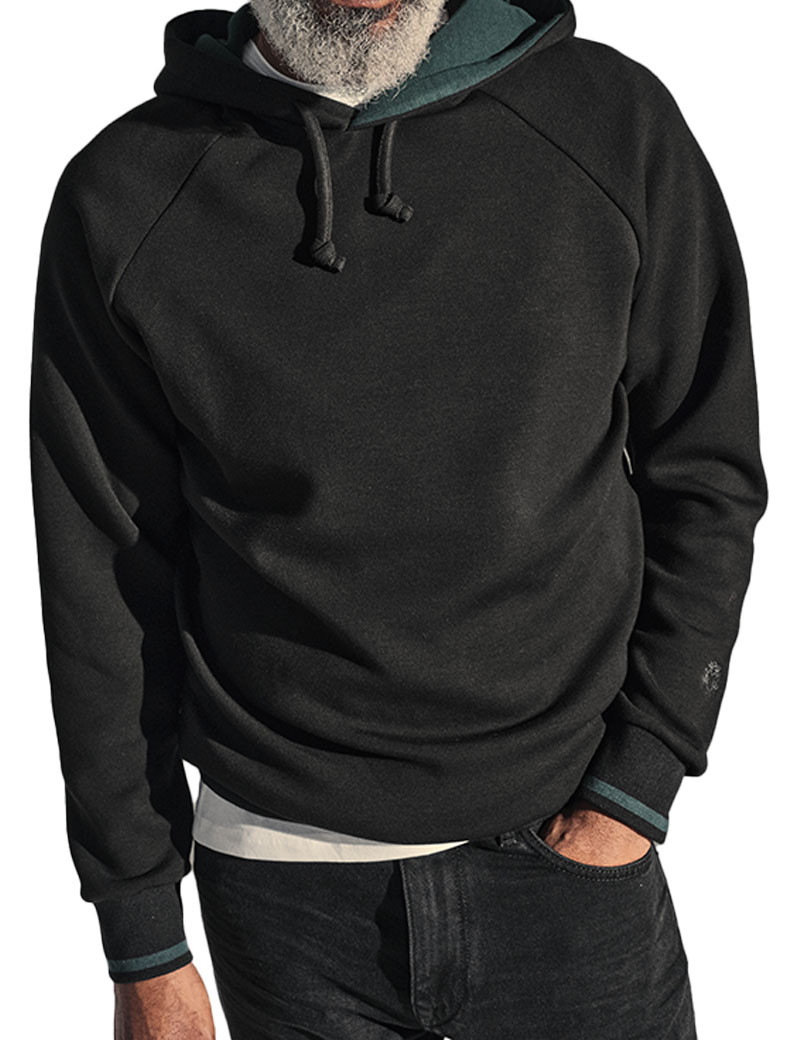 MOS MOSH SWEAT ABEL HOOD CONTRASTE NOIR