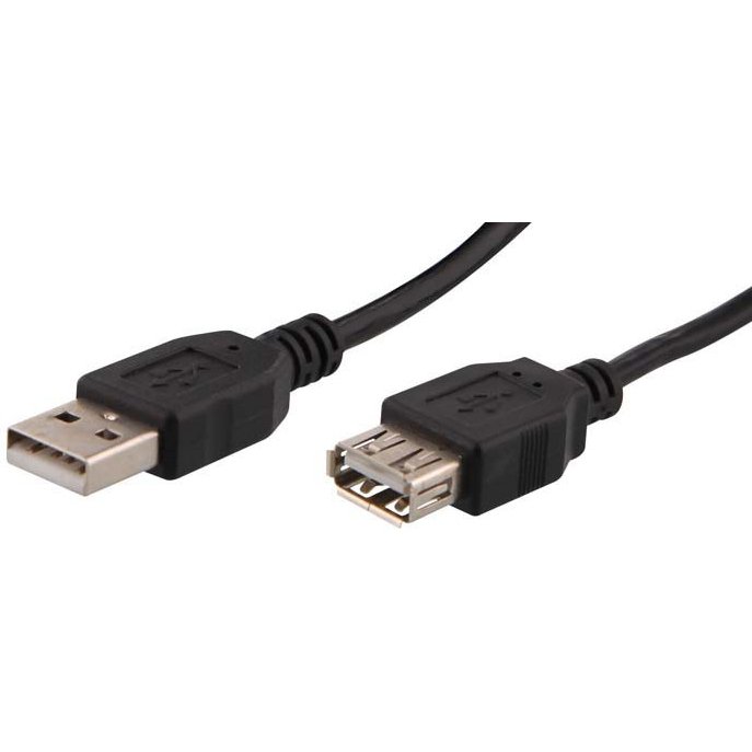 Cable usb t'nb 2,0 a m/a f sur cavalier cable 1,80m      coloris noir