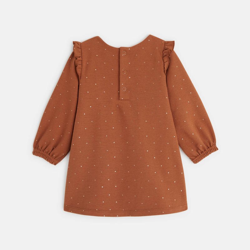 Robe flanellisée constellation marron bébé fille Marron