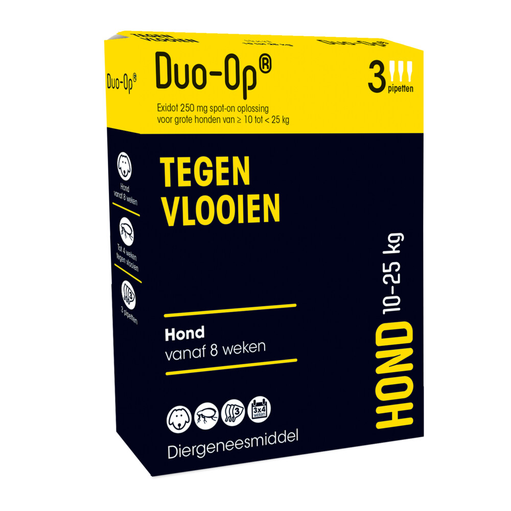 Duo-op Anti Vlooiendruppels Hond 10 - 25 kg3 pipetten