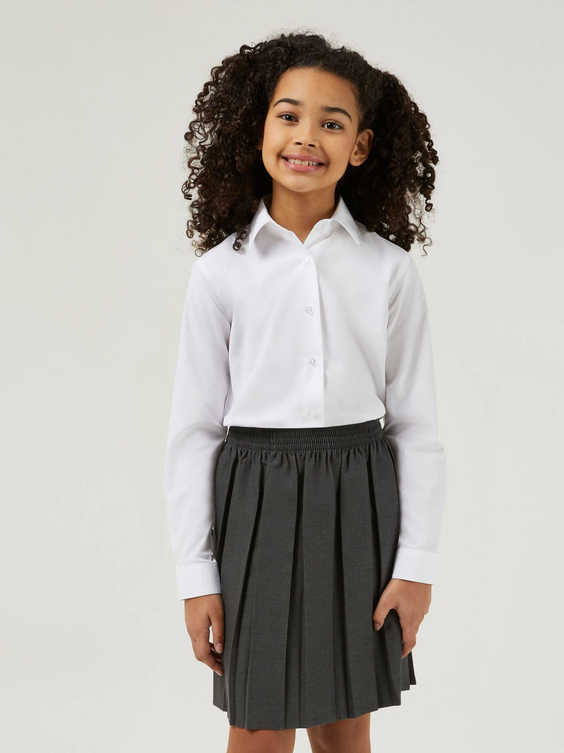 Trutex - Verpakking van 3 witte schooloverhemden met lange mouwen en regular fit