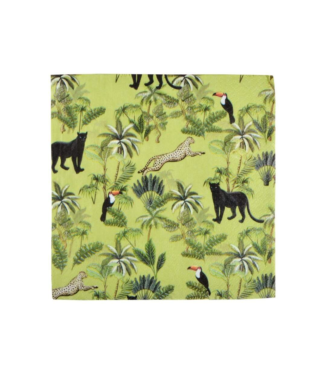Paris Prix - Lot De 20 Serviettes En Papier palmeraie 33x33cm Vert