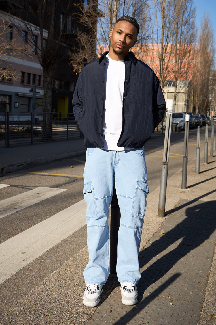 Chemise légère bleu marine