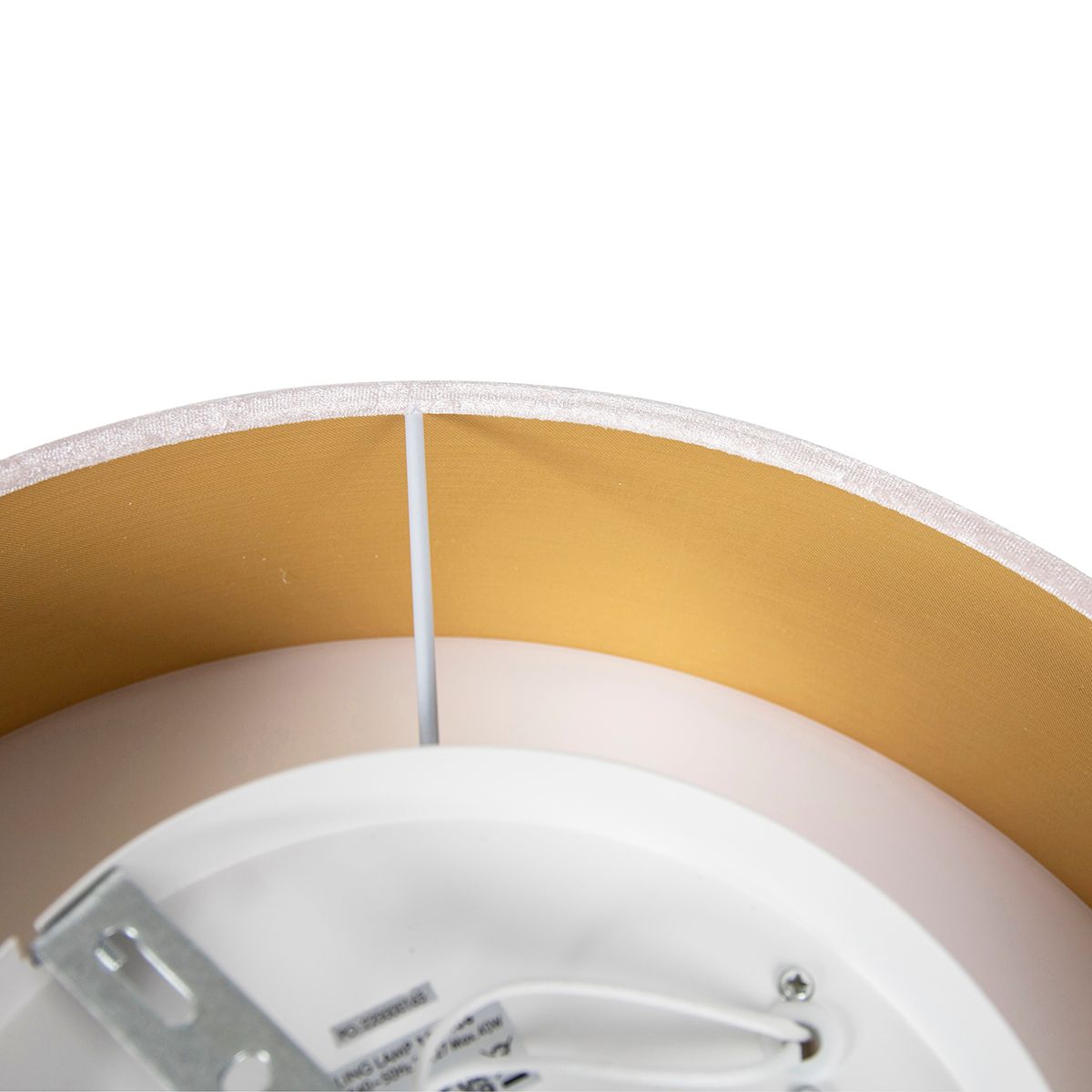 Moderne plafondlamp roze 40 cm met gouden binnenkant - Drum