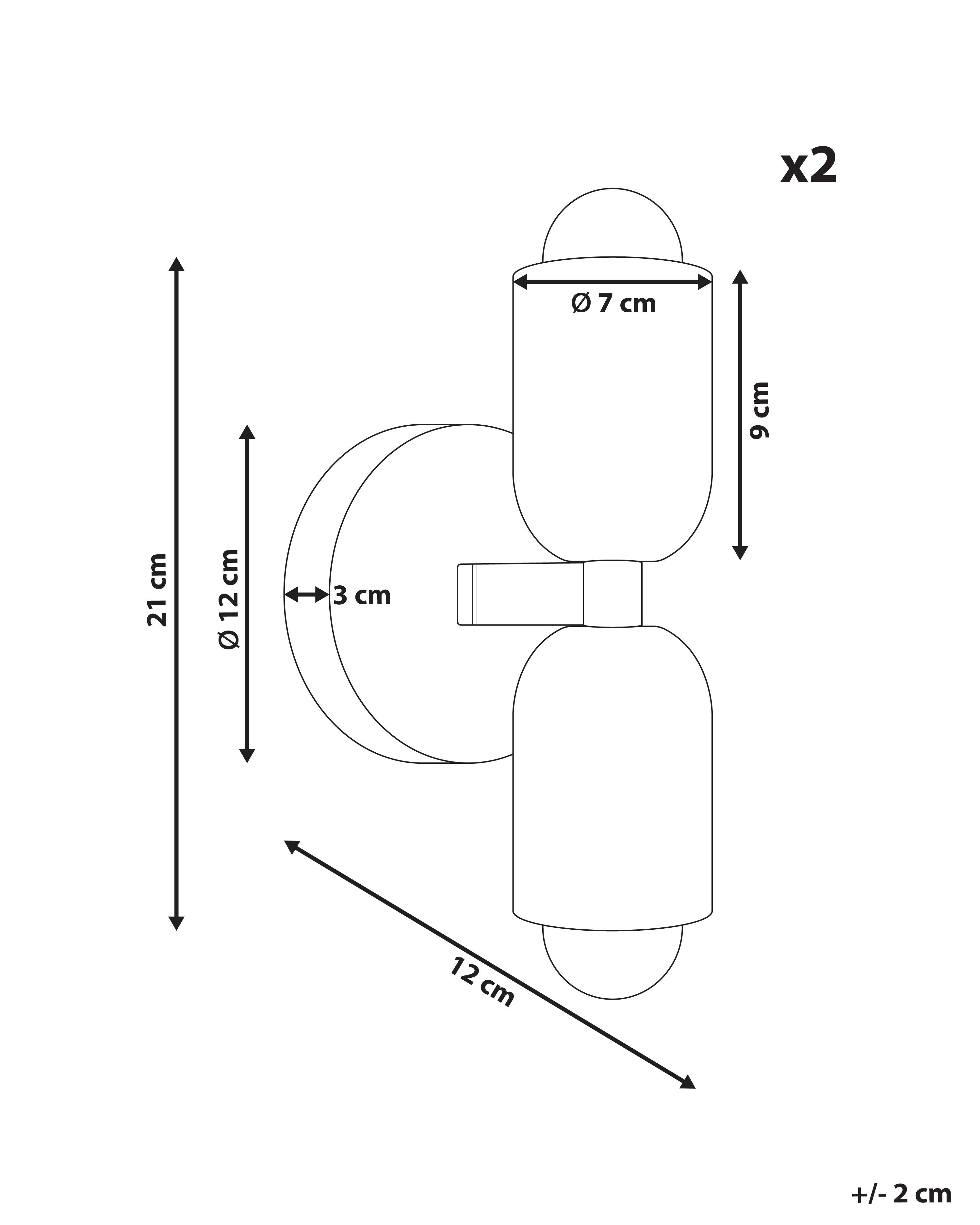 Set van 2 wandlampen TOPI Metaal Pastelroze