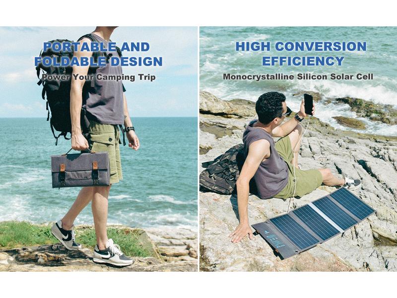 BigBlue Solar Ladegerät B450 36 W, USB Zusammenfaltbares Solarpanel mit 2 USB Ladeanschlüssen