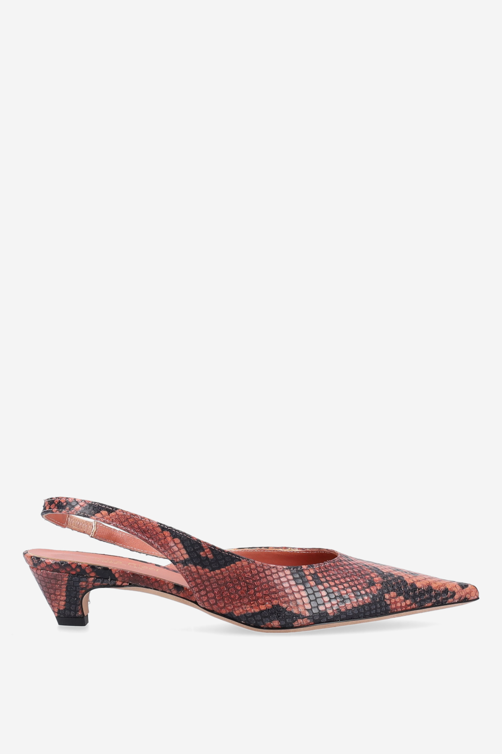 Pointed-toe leather slingbacks