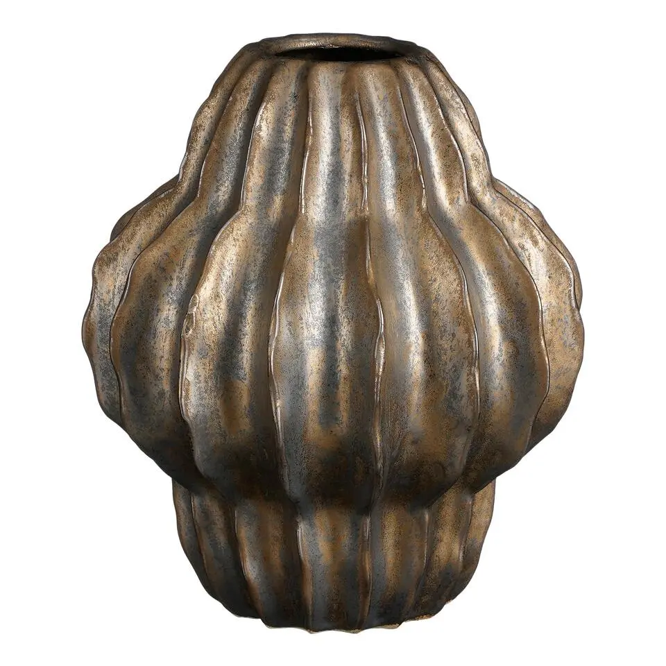 Mica Decorations Altea Vaas - H28 x Ø24,5 cm - Keramiek - Brons