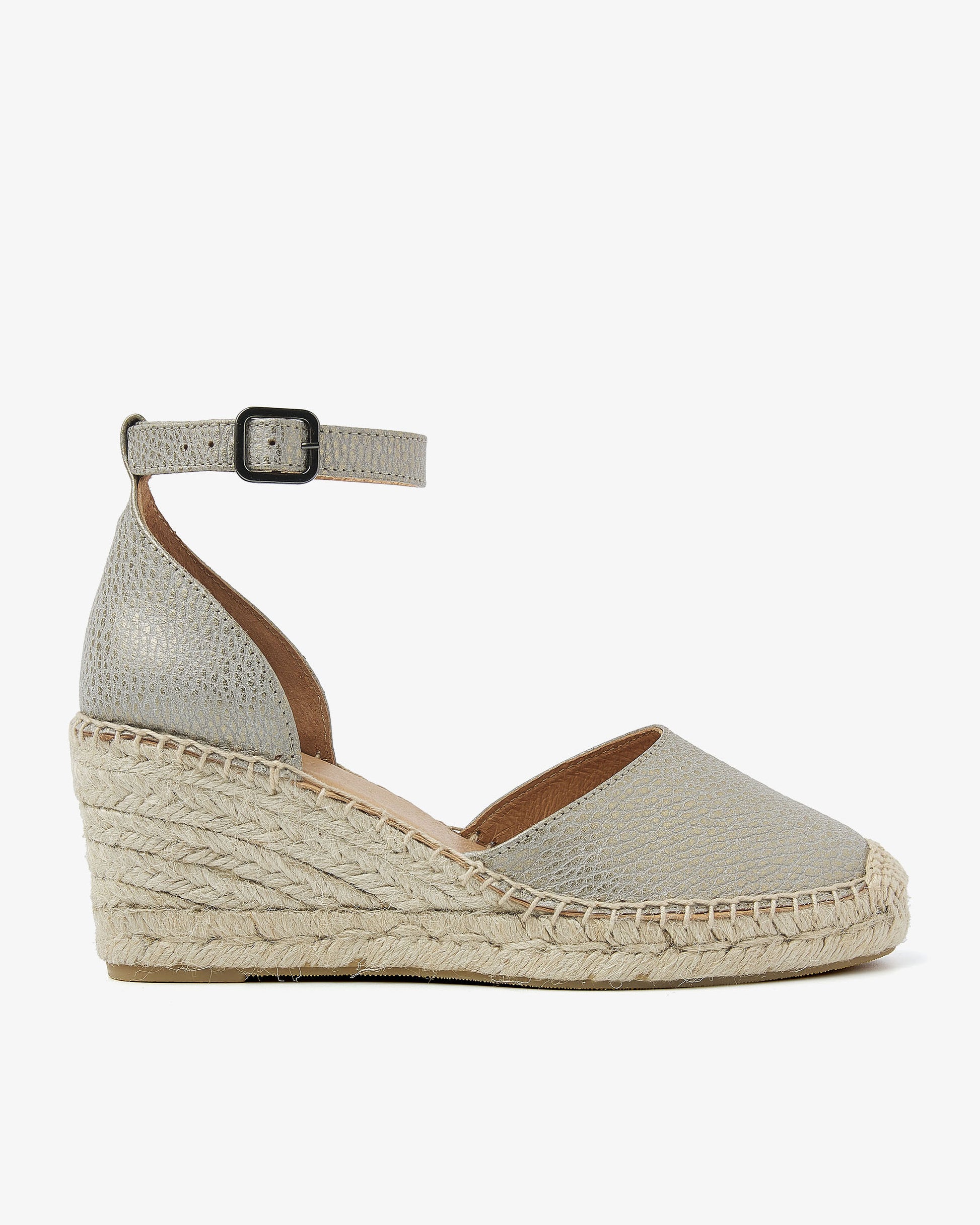 VIA VAI grijze espadrilles Flora Braid