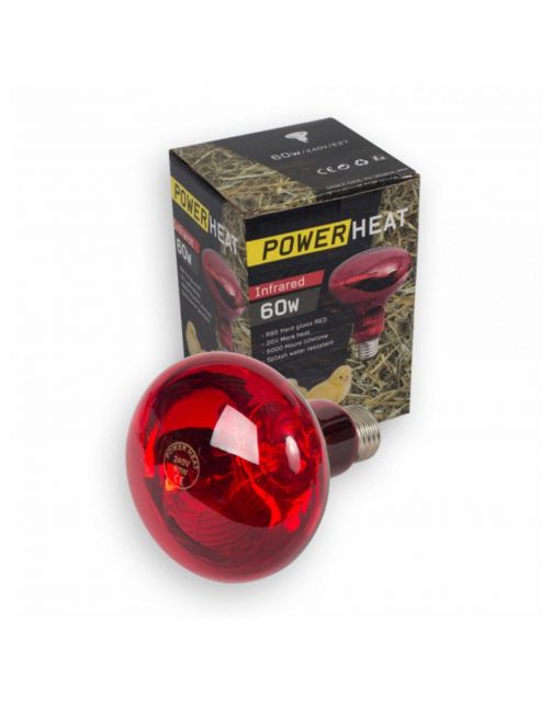 Powerheat Warmtelamp - Verwarming - 9x9x13 cm Rood 60 Watt