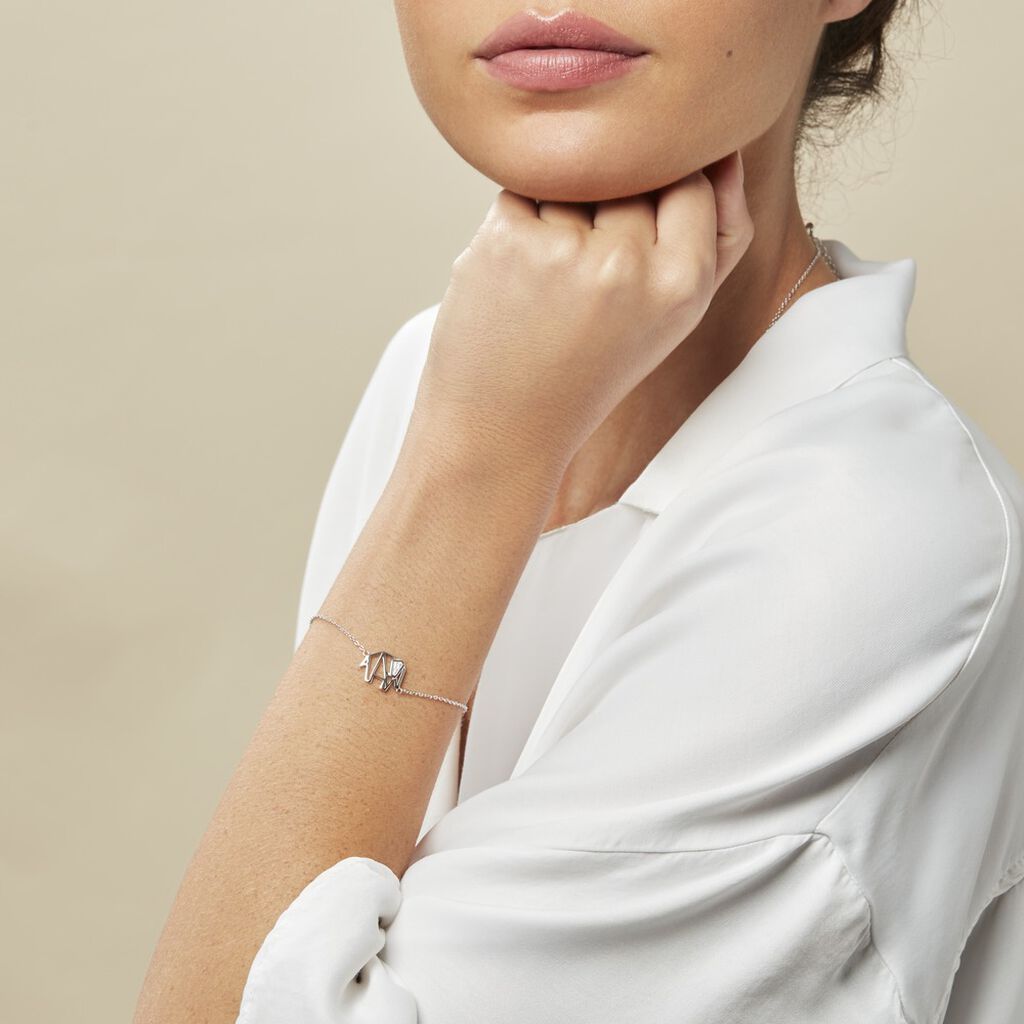 Bracelet Origami Argent Blanc Oxyde De Zirconium