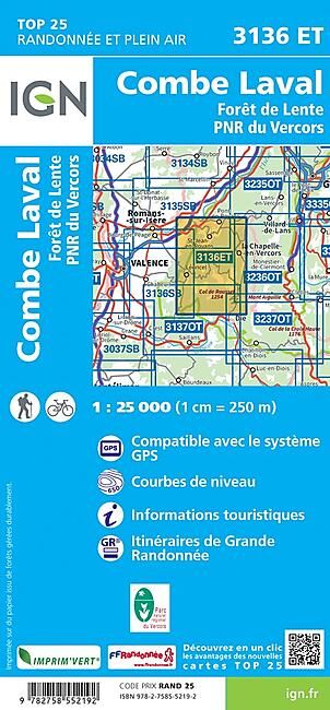 IGN - TOP25 3136ET COMBE LAVAL 1 25 000