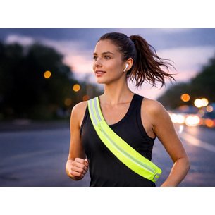 Ceinture réfléchissante avec poche, jaune