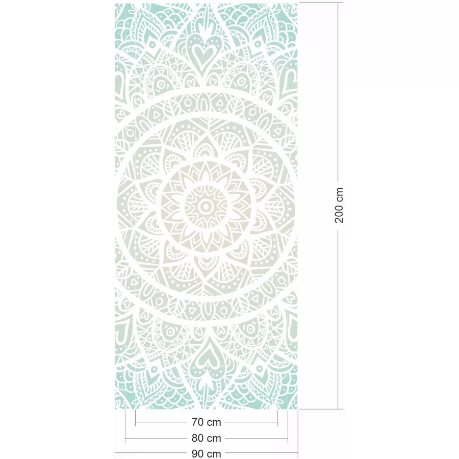 Nikima Türbild TB-19 selbstklebendes Türbild – Mandala Klebefolie Türposter bunt