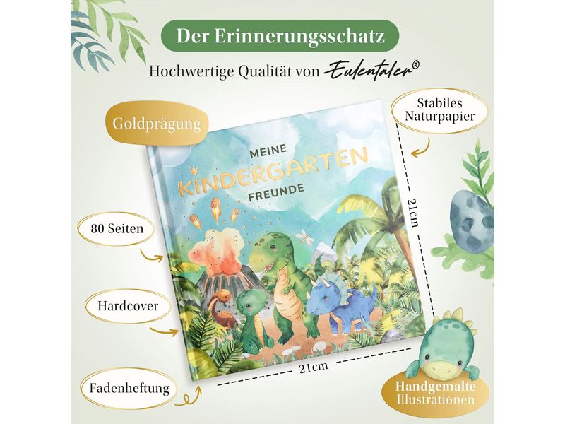 Eulentaler Kindergartenfreundebuch Dino Liebevolles Freundealbum für Kita-Erinnerungen