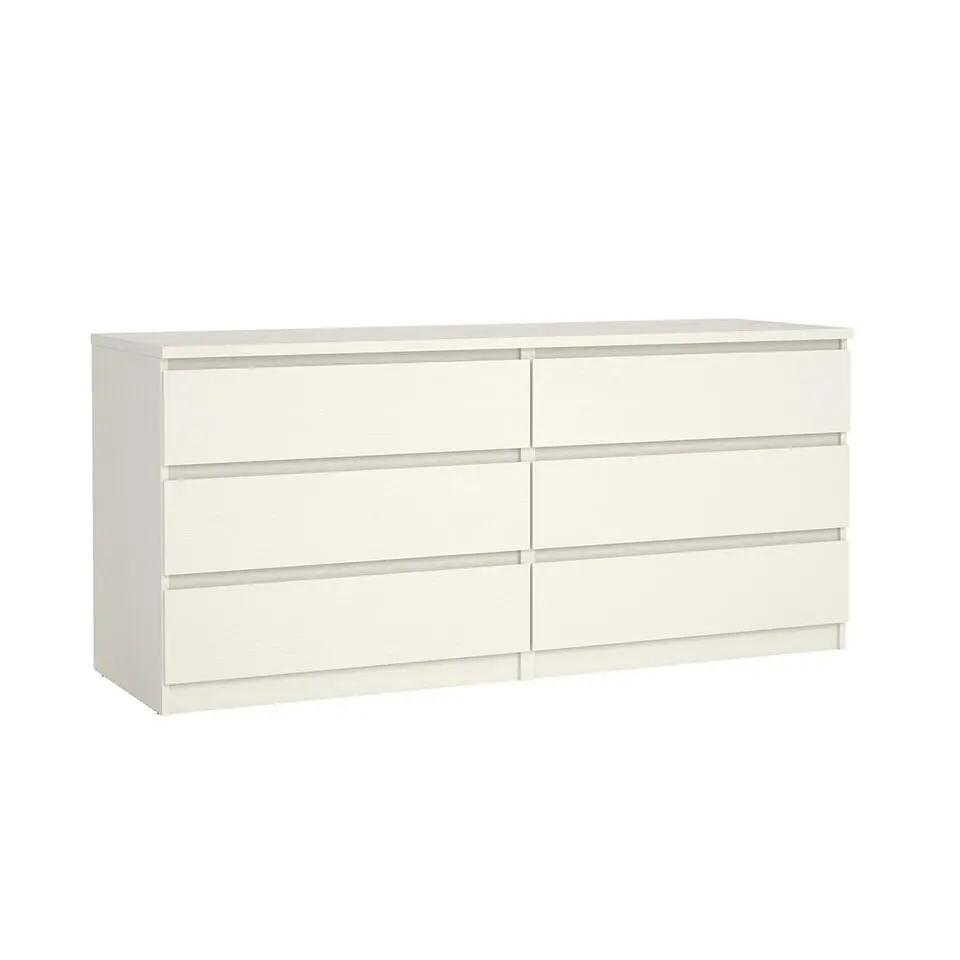 Hioshop Noulan commode 6 lades witte essenhout decor