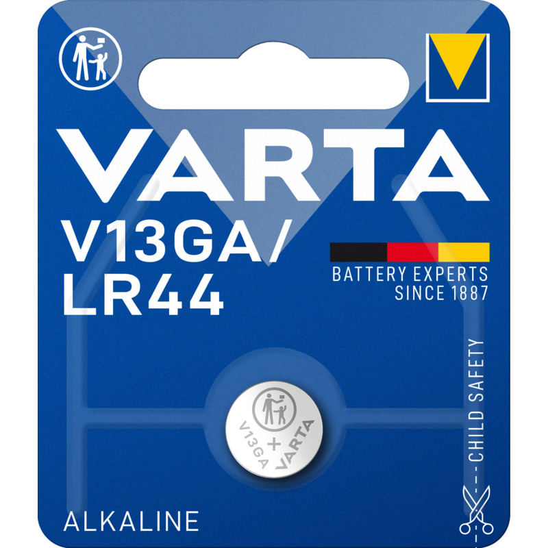 Varta Knopfbatterie, V13GA/LR44, 1 Stück