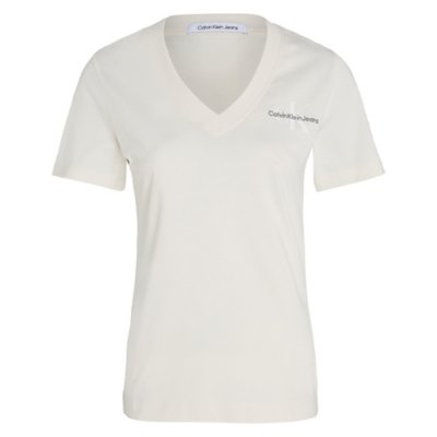 Tee-shirt à manches courtes femme Monologo Slim V-Neck CALVIN KLEIN