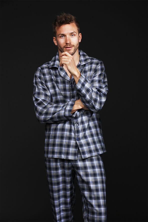 Topeco Topeco pyjama set, cotton flannel 590 navy blue