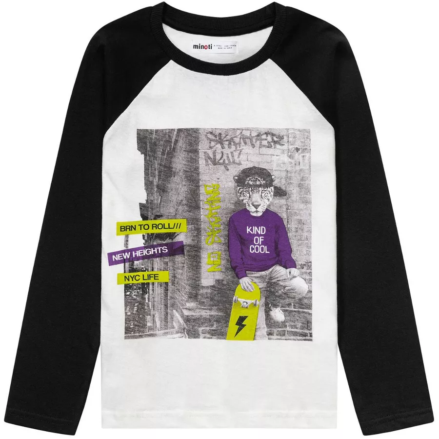 MINOTI Longsleeve CremeweißSchwarz