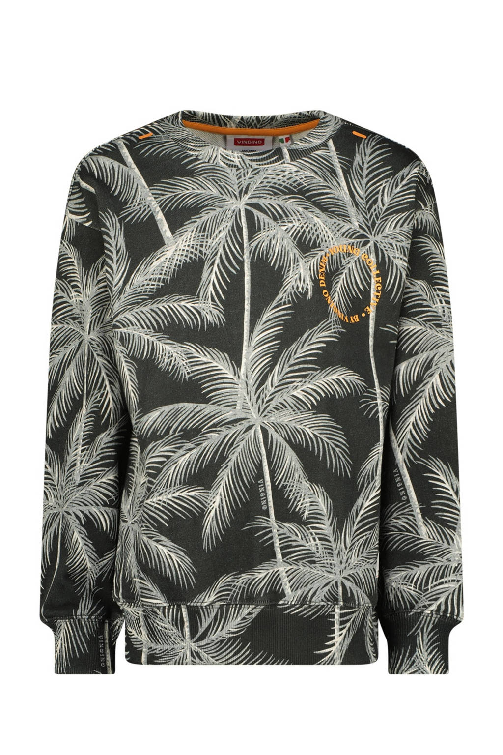 Vingino sweater Nintas met all over print grijs/ecru