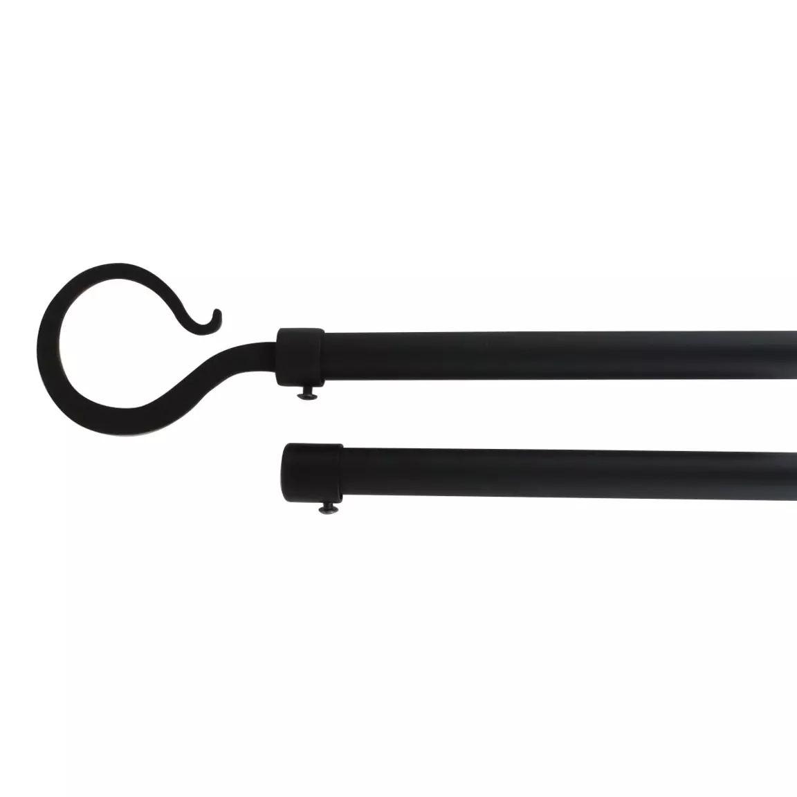 Kit de tringle extensible double barres (L210 - L380 cm / D19 mm) Atelier Noir mat