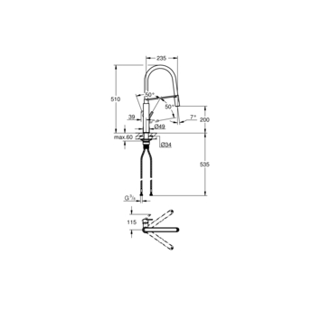 Grohe Keukenkraan Feel met Spoelkraan Chroom