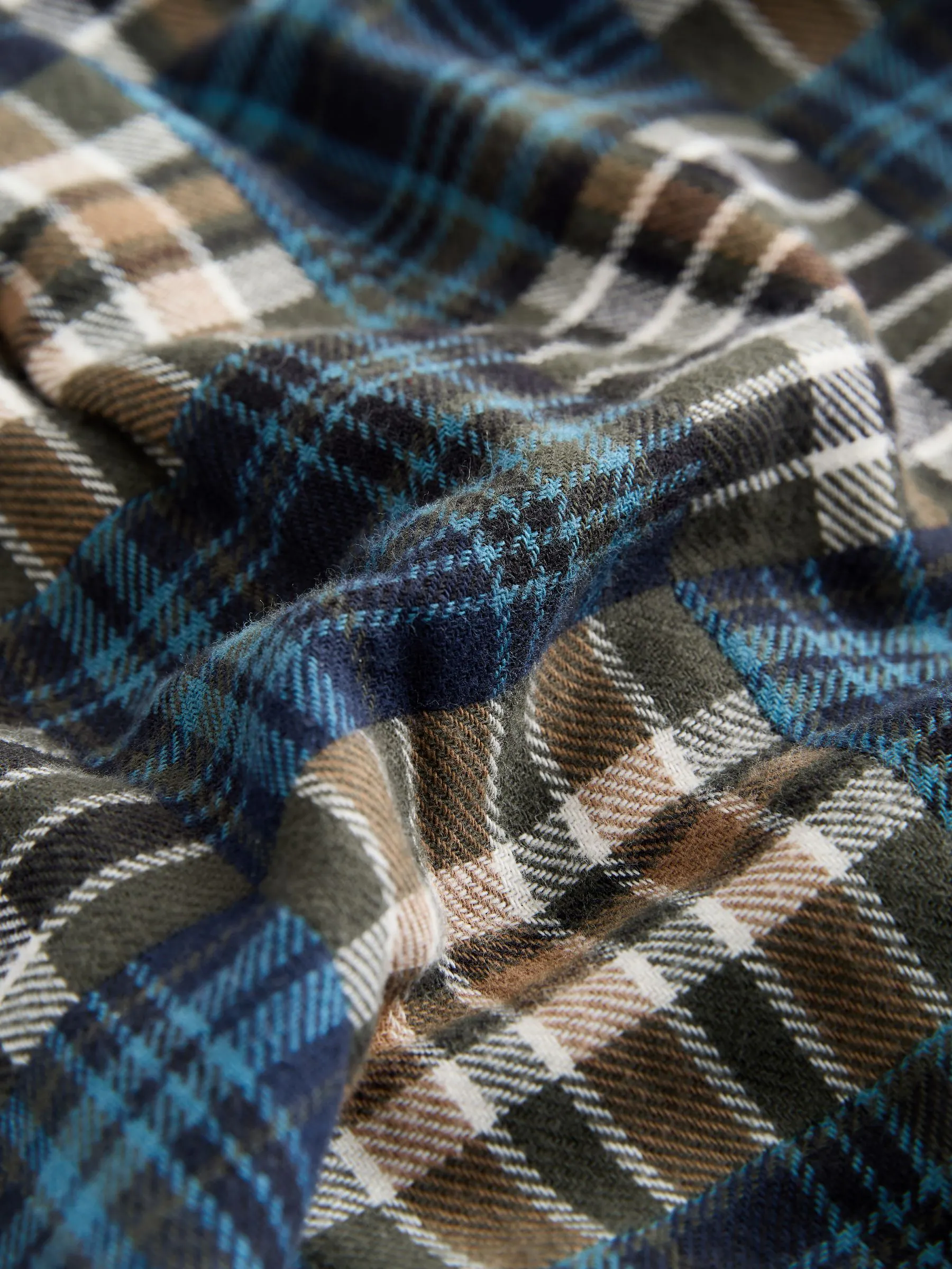 Groen/blauw geruit - Patchwork overhemd met lange mouwen (3mnd-7jr)