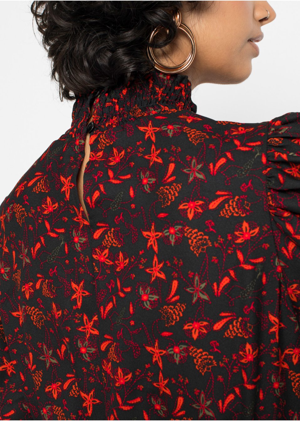 Robe midi à motif floral