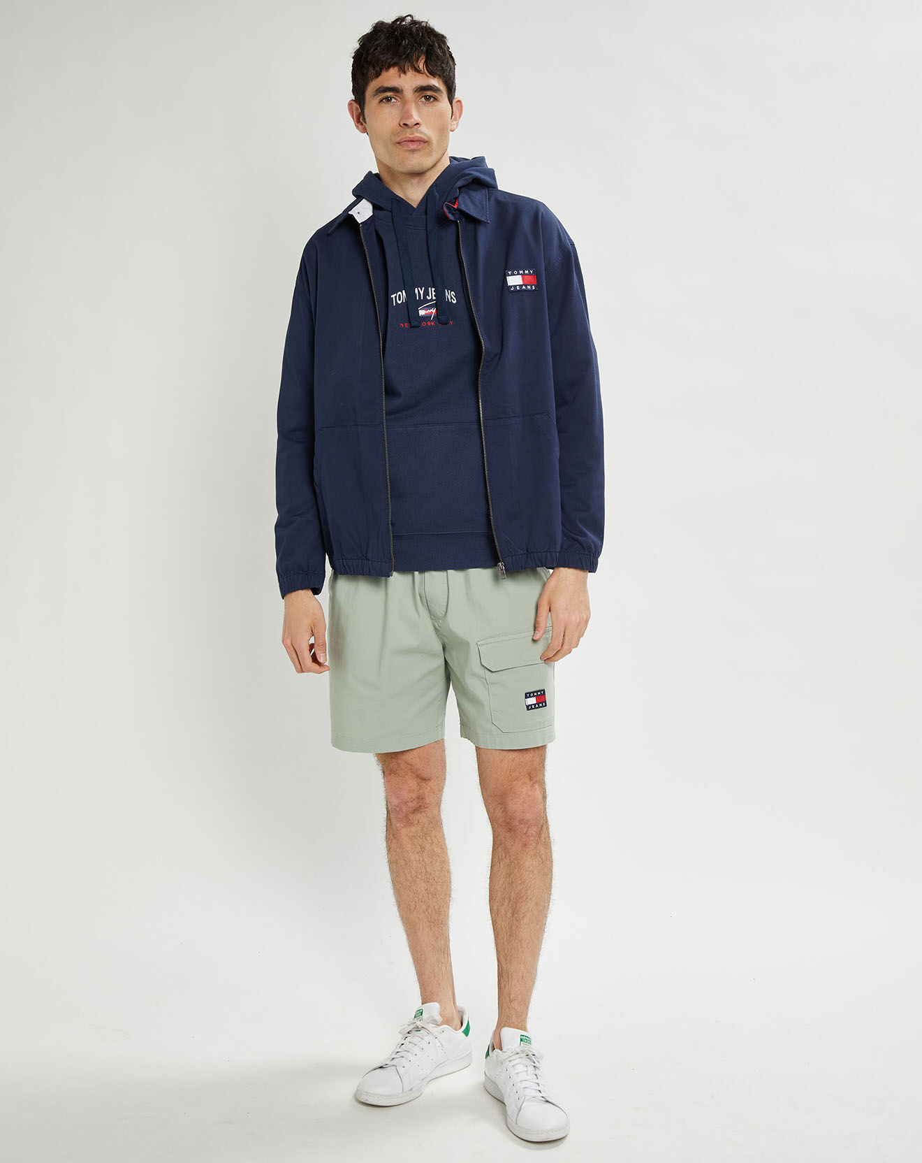 Tommy Jeans Blouson 100% Coton Bio casual badge bleu marine