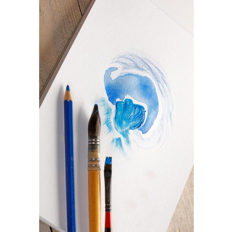 Paint'ON à grain carnet cousu 32F A5 250g - Bleu nuit