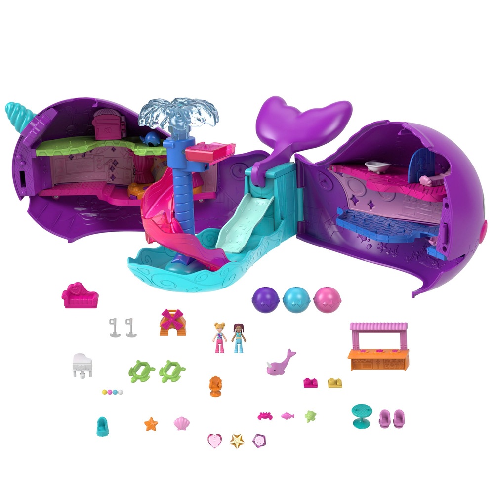 Polly Pocket Glitzerbucht-Abenteuer-Narwal-Spielset