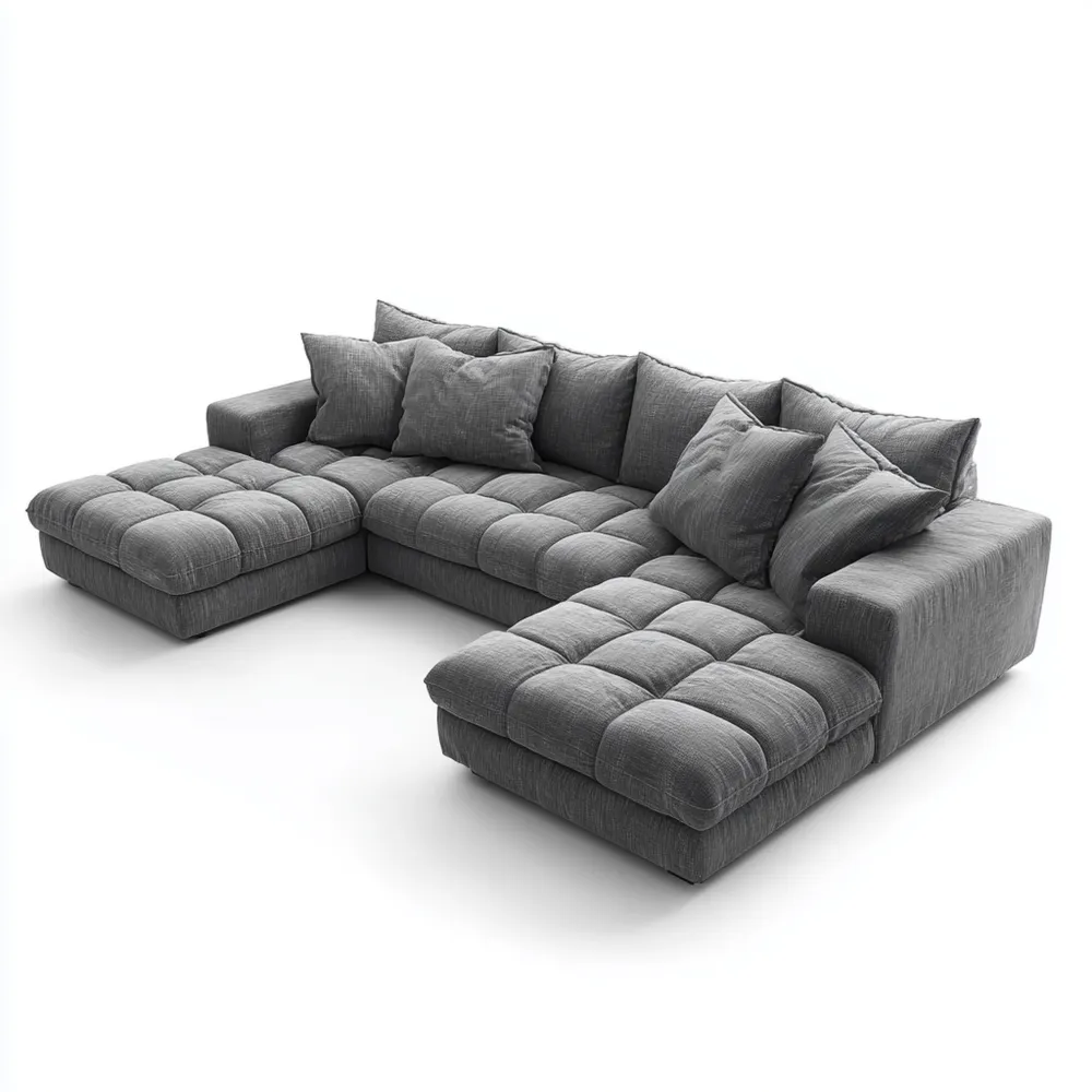 Modernes Ecksofa Stoffbezug 290x170x85 cm – Dunkelgrau
