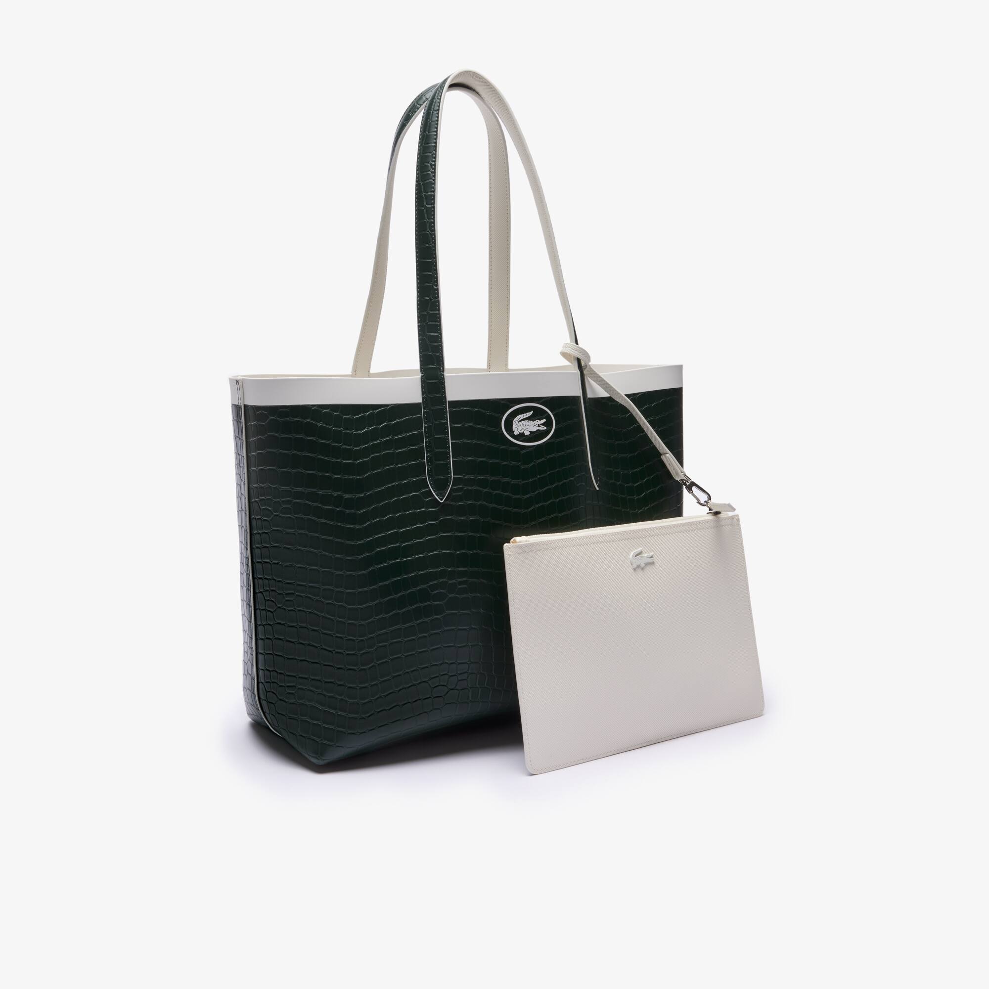 Wendbare Anna Tote Bag mit Piqué-Effekt. Taschen - Weiss - Lacoste - Damen