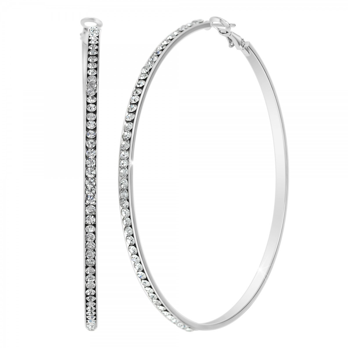 Boucles d'oreilles créoles ornées de Cristaux scintillants SC Crystal