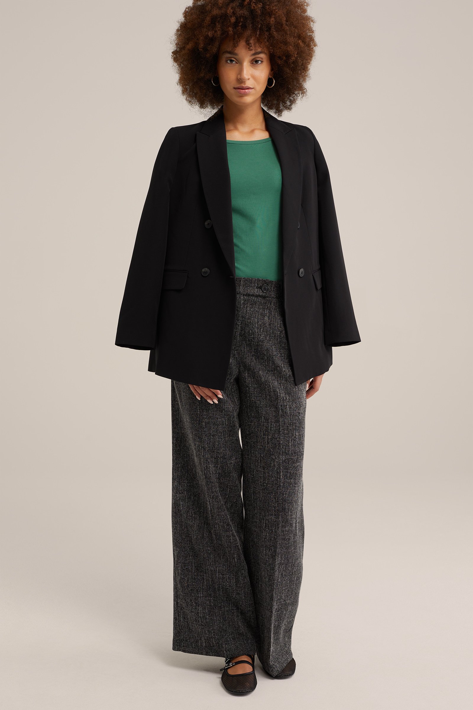 T-shirt met driekwart mouwen WE Fashion Lichtgroen